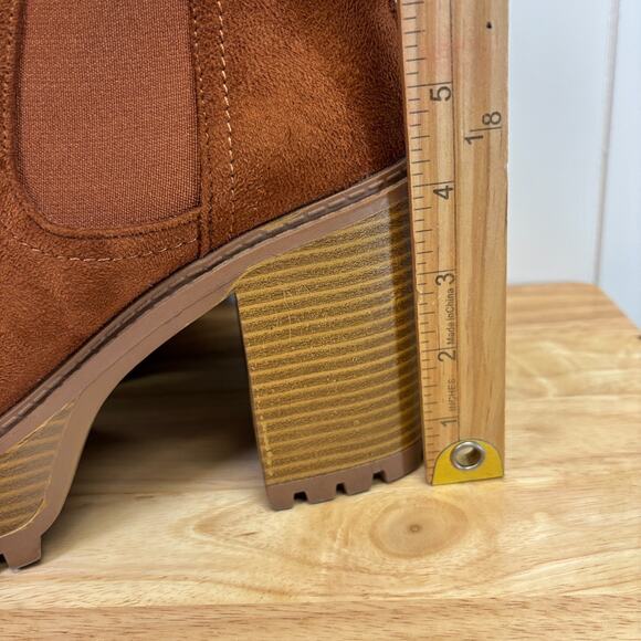 Diba Womens Boho Indie Chunky Ankle Platform Booties Size 11 Cognac Hipster - Picture 5 of 8